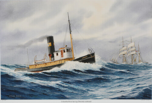 Tug ONEONTA & bark W.B. FLINT, Columbia R. bar