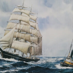 Steam tug TYEE and bark HESPER coming in from sea