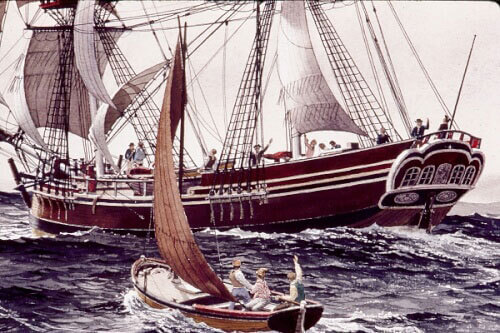 DANISH BRIG INDUSTRIA, detail