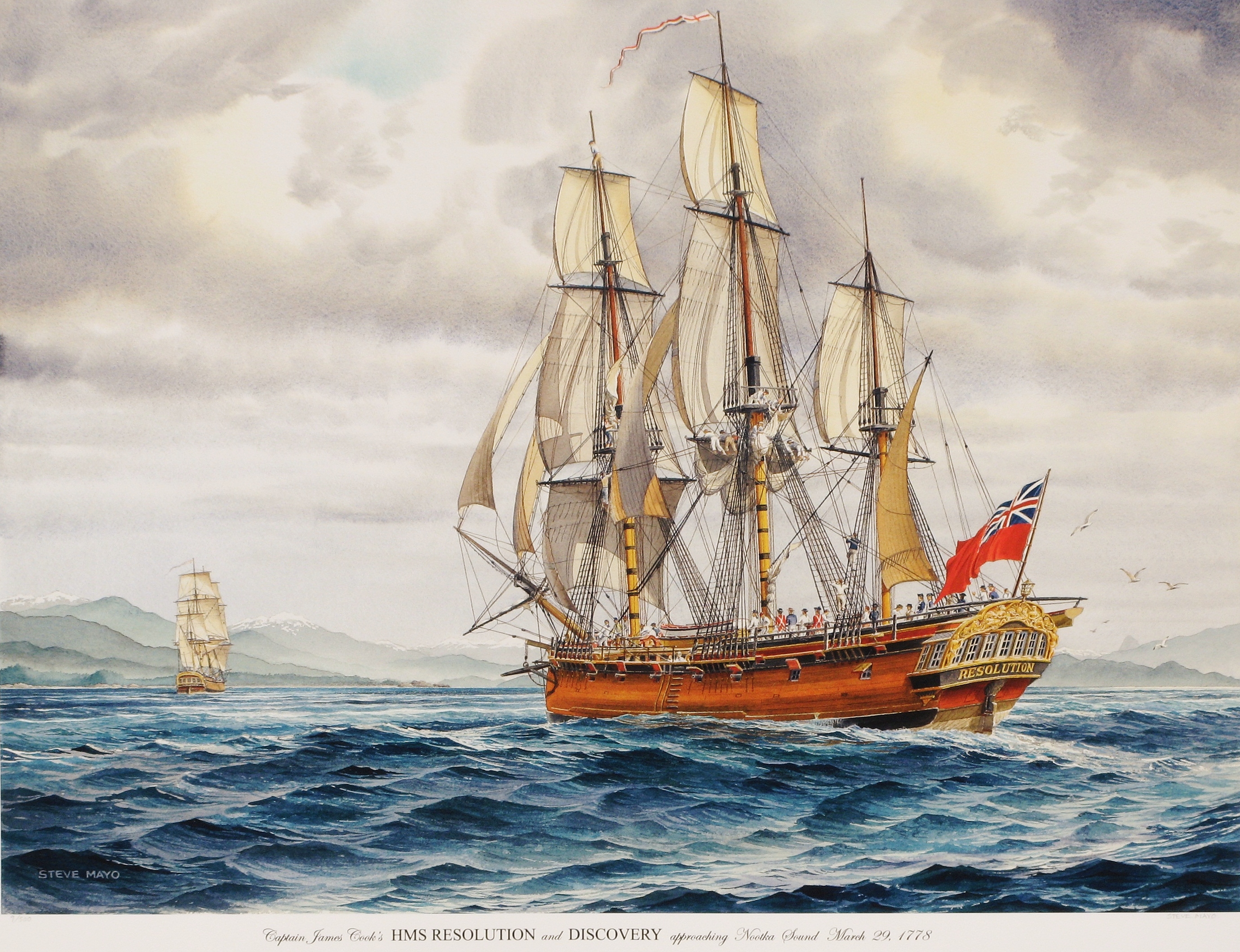 HMS RESOLUTION Approaches Nootka Sound